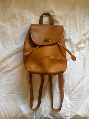 Vintage Coach Mini Backpack in Caramel Brown Leather